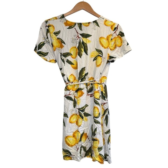 🌈 6/$60 Lulu Dress Wraparound Lemons Fits Like A Small/Medium Rayon Large - Picture 2 of 5